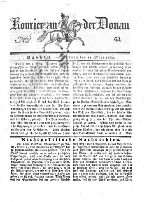 Kourier an der Donau (Donau-Zeitung) Mittwoch 14. März 1832