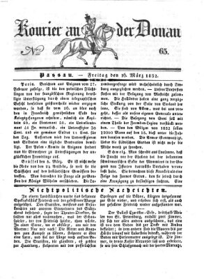 Kourier an der Donau (Donau-Zeitung) Freitag 16. März 1832