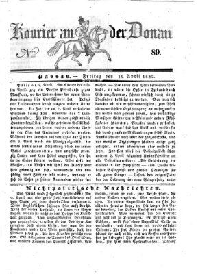 Kourier an der Donau (Donau-Zeitung) Freitag 13. April 1832