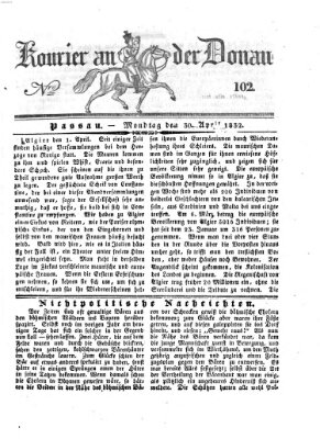 Kourier an der Donau (Donau-Zeitung) Montag 30. April 1832