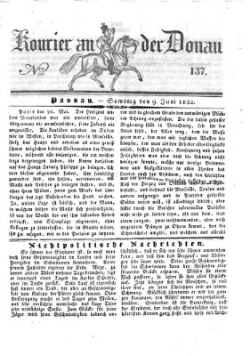 Kourier an der Donau (Donau-Zeitung) Samstag 9. Juni 1832