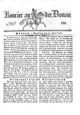 Kourier an der Donau (Donau-Zeitung) Montag 11. Juni 1832