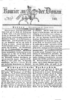 Kourier an der Donau (Donau-Zeitung) Mittwoch 13. Juni 1832