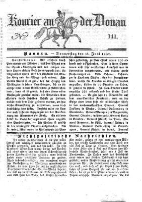 Kourier an der Donau (Donau-Zeitung) Donnerstag 14. Juni 1832