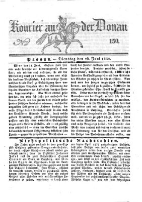 Kourier an der Donau (Donau-Zeitung) Dienstag 26. Juni 1832