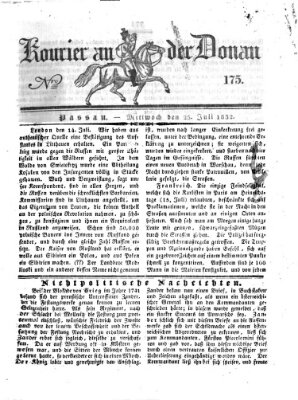 Kourier an der Donau (Donau-Zeitung) Mittwoch 25. Juli 1832