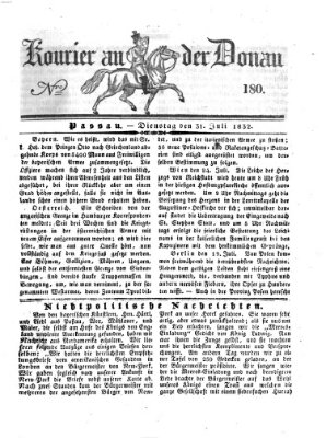 Kourier an der Donau (Donau-Zeitung) Dienstag 31. Juli 1832