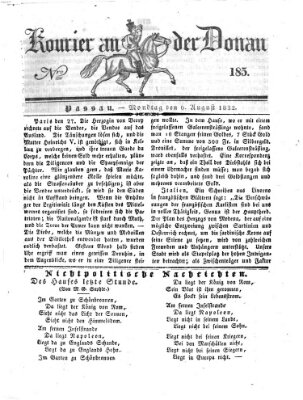 Kourier an der Donau (Donau-Zeitung) Montag 6. August 1832