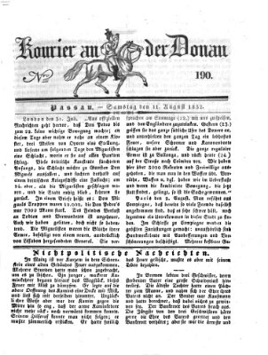 Kourier an der Donau (Donau-Zeitung) Samstag 11. August 1832