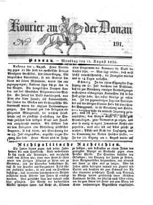 Kourier an der Donau (Donau-Zeitung) Montag 13. August 1832