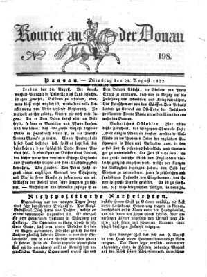 Kourier an der Donau (Donau-Zeitung) Dienstag 21. August 1832