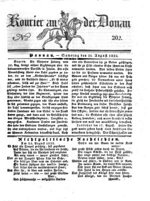 Kourier an der Donau (Donau-Zeitung) Samstag 25. August 1832