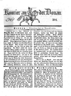 Kourier an der Donau (Donau-Zeitung) Dienstag 28. August 1832