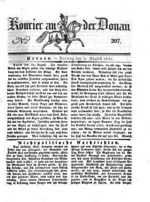 Kourier an der Donau (Donau-Zeitung) Freitag 31. August 1832