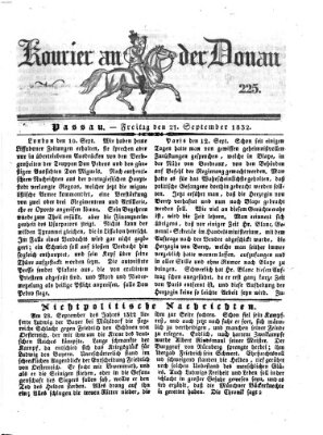 Kourier an der Donau (Donau-Zeitung) Freitag 21. September 1832