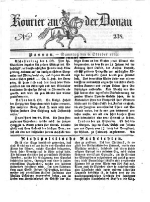 Kourier an der Donau (Donau-Zeitung) Samstag 6. Oktober 1832