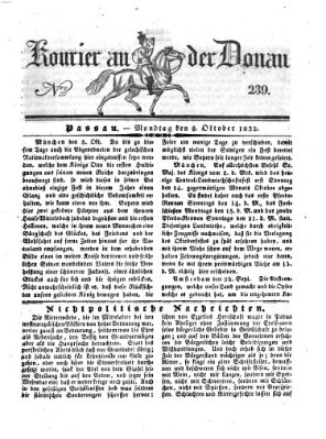 Kourier an der Donau (Donau-Zeitung) Montag 8. Oktober 1832