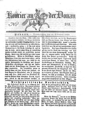 Kourier an der Donau (Donau-Zeitung) Donnerstag 11. Oktober 1832