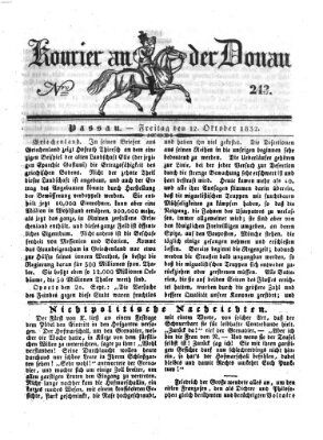 Kourier an der Donau (Donau-Zeitung) Freitag 12. Oktober 1832