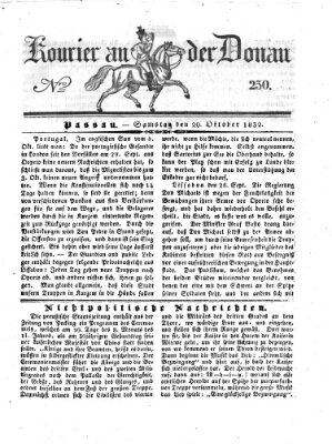 Kourier an der Donau (Donau-Zeitung) Samstag 20. Oktober 1832