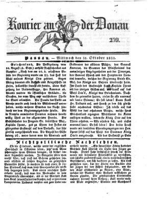 Kourier an der Donau (Donau-Zeitung) Mittwoch 31. Oktober 1832