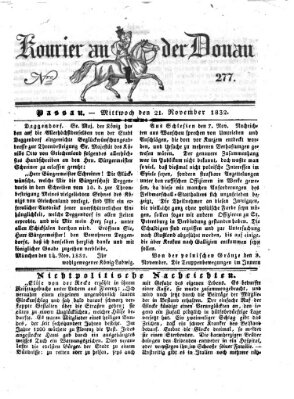 Kourier an der Donau (Donau-Zeitung) Mittwoch 21. November 1832