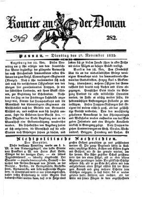 Kourier an der Donau (Donau-Zeitung) Dienstag 27. November 1832