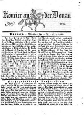 Kourier an der Donau (Donau-Zeitung) Dienstag 4. Dezember 1832