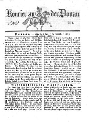 Kourier an der Donau (Donau-Zeitung) Freitag 7. Dezember 1832