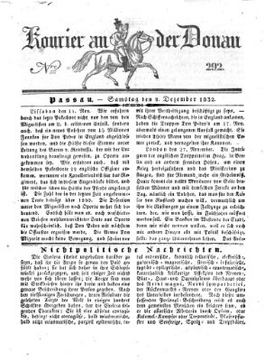 Kourier an der Donau (Donau-Zeitung) Samstag 8. Dezember 1832