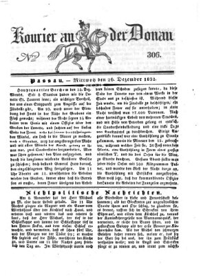 Kourier an der Donau (Donau-Zeitung) Mittwoch 26. Dezember 1832