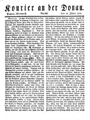 Kourier an der Donau (Donau-Zeitung) Mittwoch 23. Januar 1833