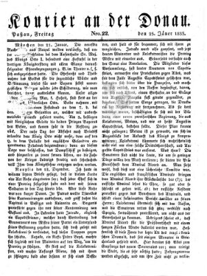 Kourier an der Donau (Donau-Zeitung) Freitag 25. Januar 1833