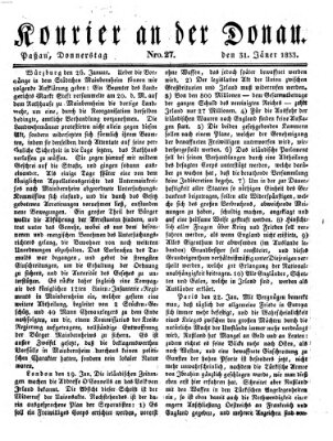 Kourier an der Donau (Donau-Zeitung) Donnerstag 31. Januar 1833