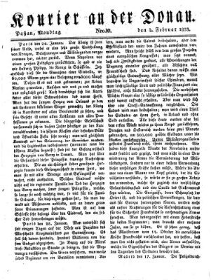 Kourier an der Donau (Donau-Zeitung) Montag 4. Februar 1833