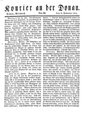 Kourier an der Donau (Donau-Zeitung) Mittwoch 6. Februar 1833