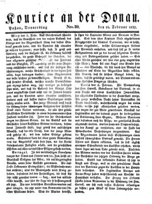 Kourier an der Donau (Donau-Zeitung) Donnerstag 14. Februar 1833