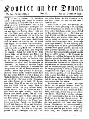 Kourier an der Donau (Donau-Zeitung) Donnerstag 28. Februar 1833