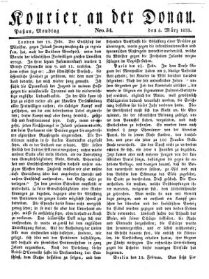 Kourier an der Donau (Donau-Zeitung) Montag 4. März 1833