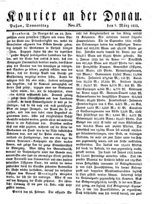 Kourier an der Donau (Donau-Zeitung) Donnerstag 7. März 1833