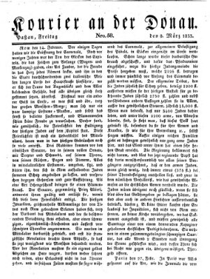 Kourier an der Donau (Donau-Zeitung) Freitag 8. März 1833