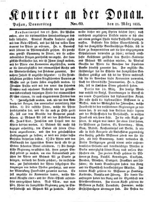 Kourier an der Donau (Donau-Zeitung) Donnerstag 21. März 1833