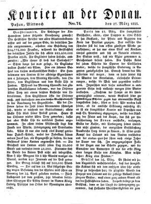 Kourier an der Donau (Donau-Zeitung) Mittwoch 27. März 1833