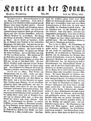 Kourier an der Donau (Donau-Zeitung) Samstag 30. März 1833