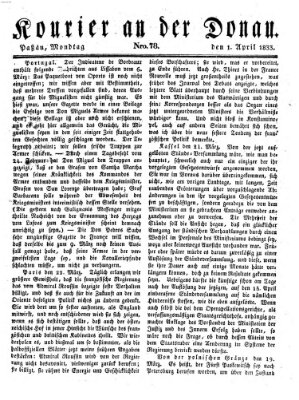 Kourier an der Donau (Donau-Zeitung) Montag 1. April 1833