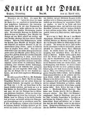 Kourier an der Donau (Donau-Zeitung) Dienstag 23. April 1833