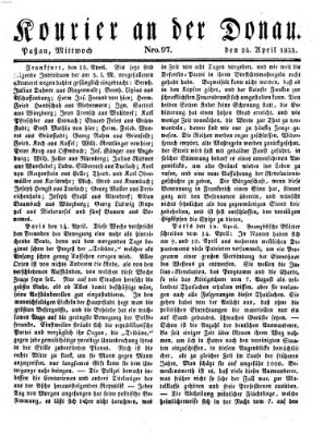 Kourier an der Donau (Donau-Zeitung) Mittwoch 24. April 1833