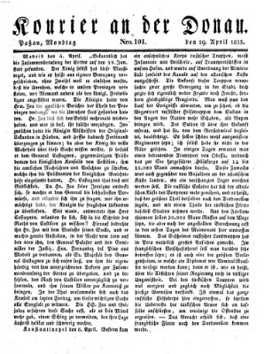 Kourier an der Donau (Donau-Zeitung) Montag 29. April 1833