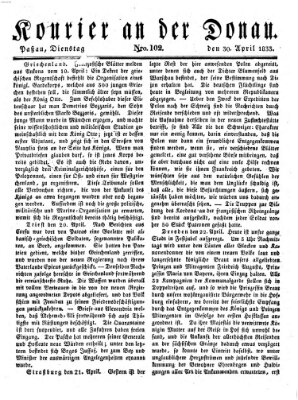 Kourier an der Donau (Donau-Zeitung) Dienstag 30. April 1833