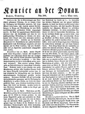 Kourier an der Donau (Donau-Zeitung) Samstag 4. Mai 1833